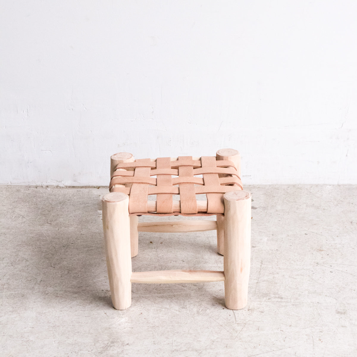 Tabouret marocain en cuir