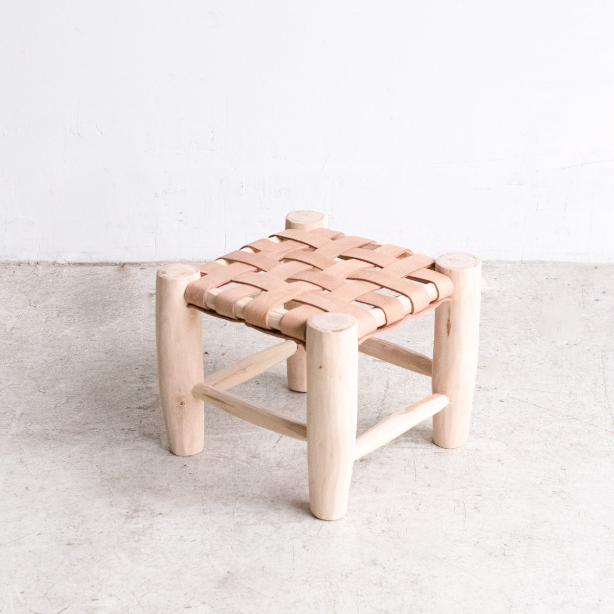 Tabouret marocain en cuir