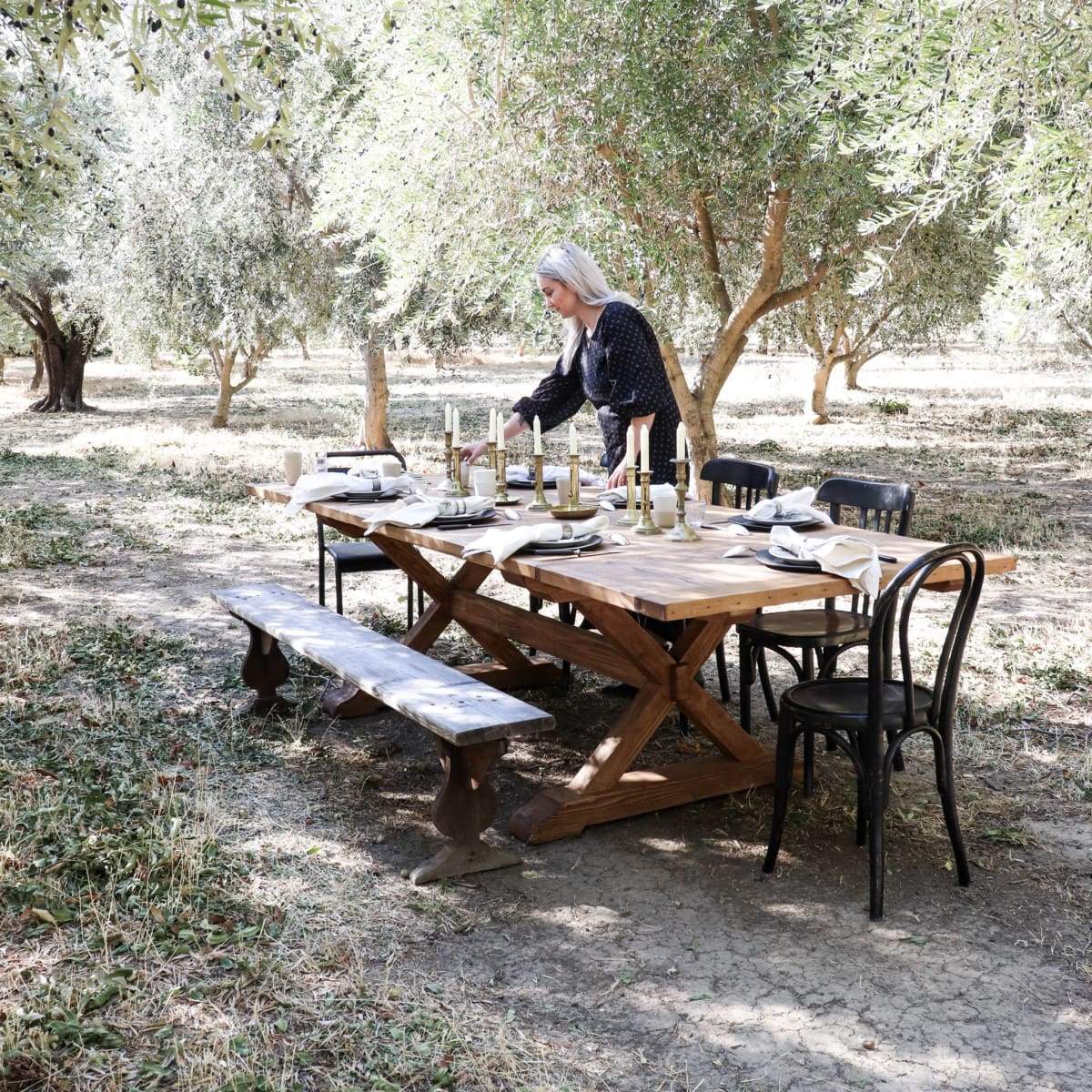 Table de ferme en bois récupéré Forager