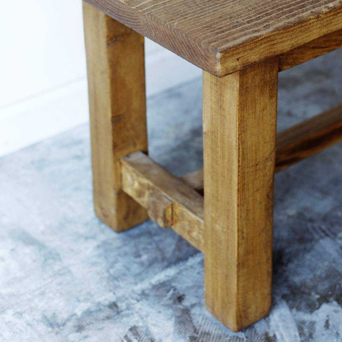 Banc de ferme en bois récupéré d'inspiration française