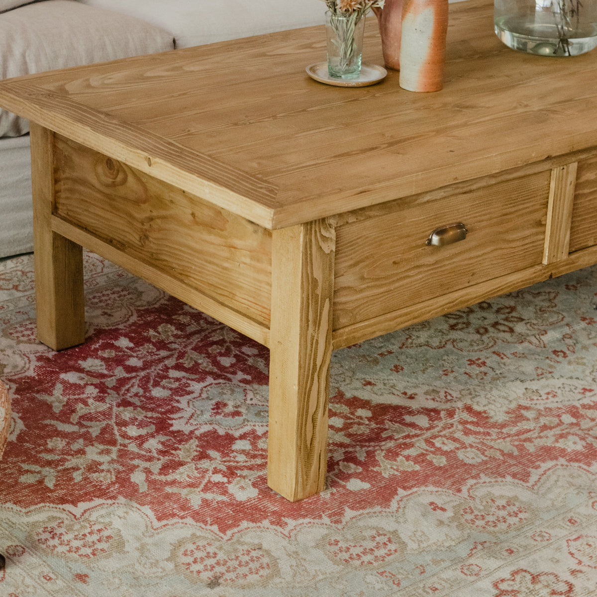 Table basse en planche à pain en bois récupéré