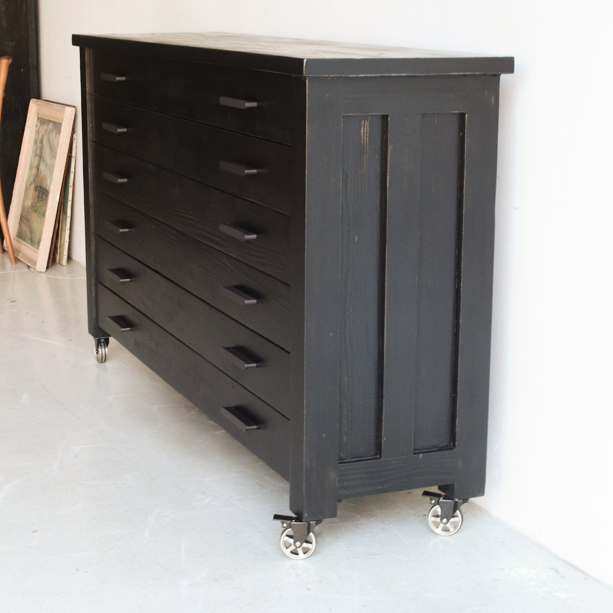 Console de coffre à cartes en bois récupéré