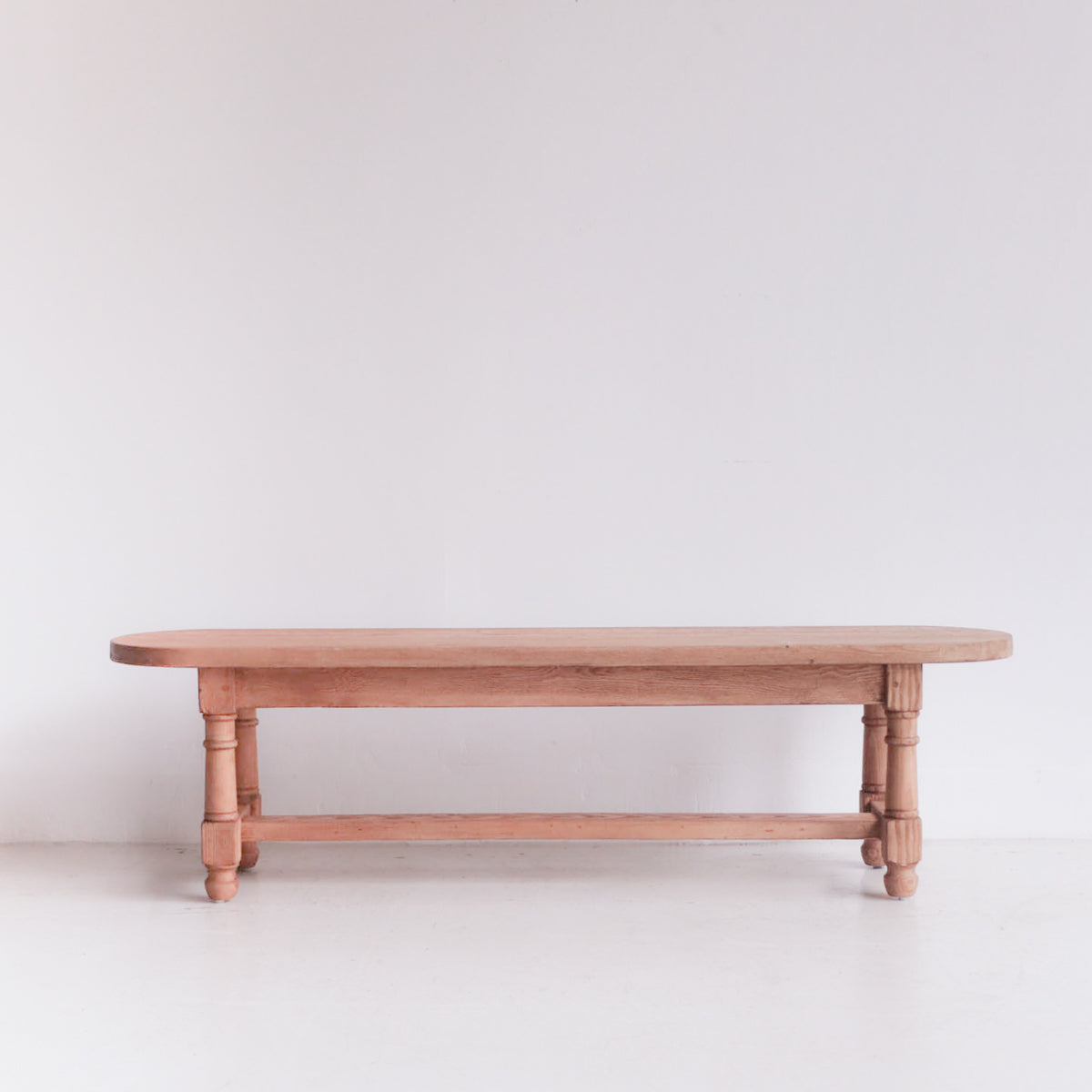 Banc de ferme ovale en bois récupéré