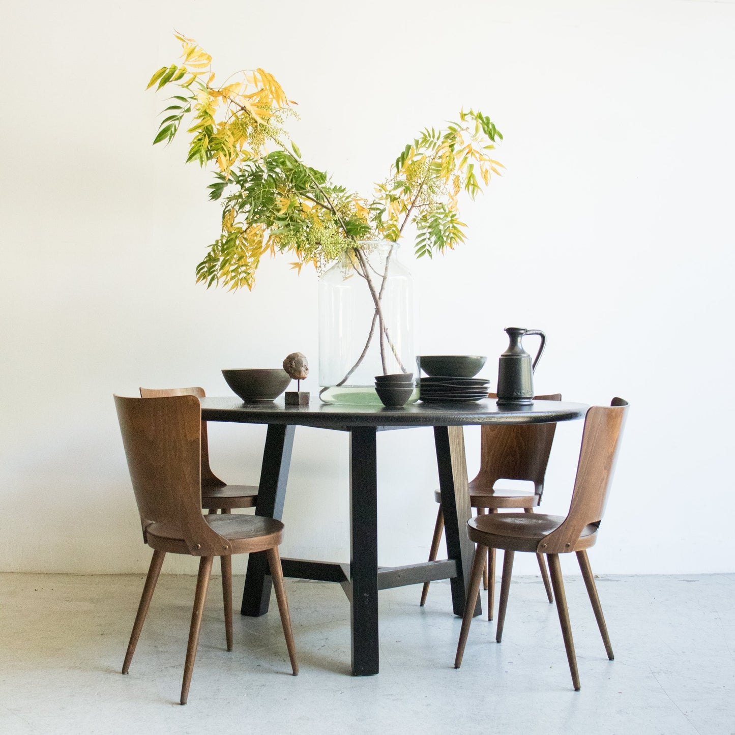 Table à manger ronde en bois récupéré