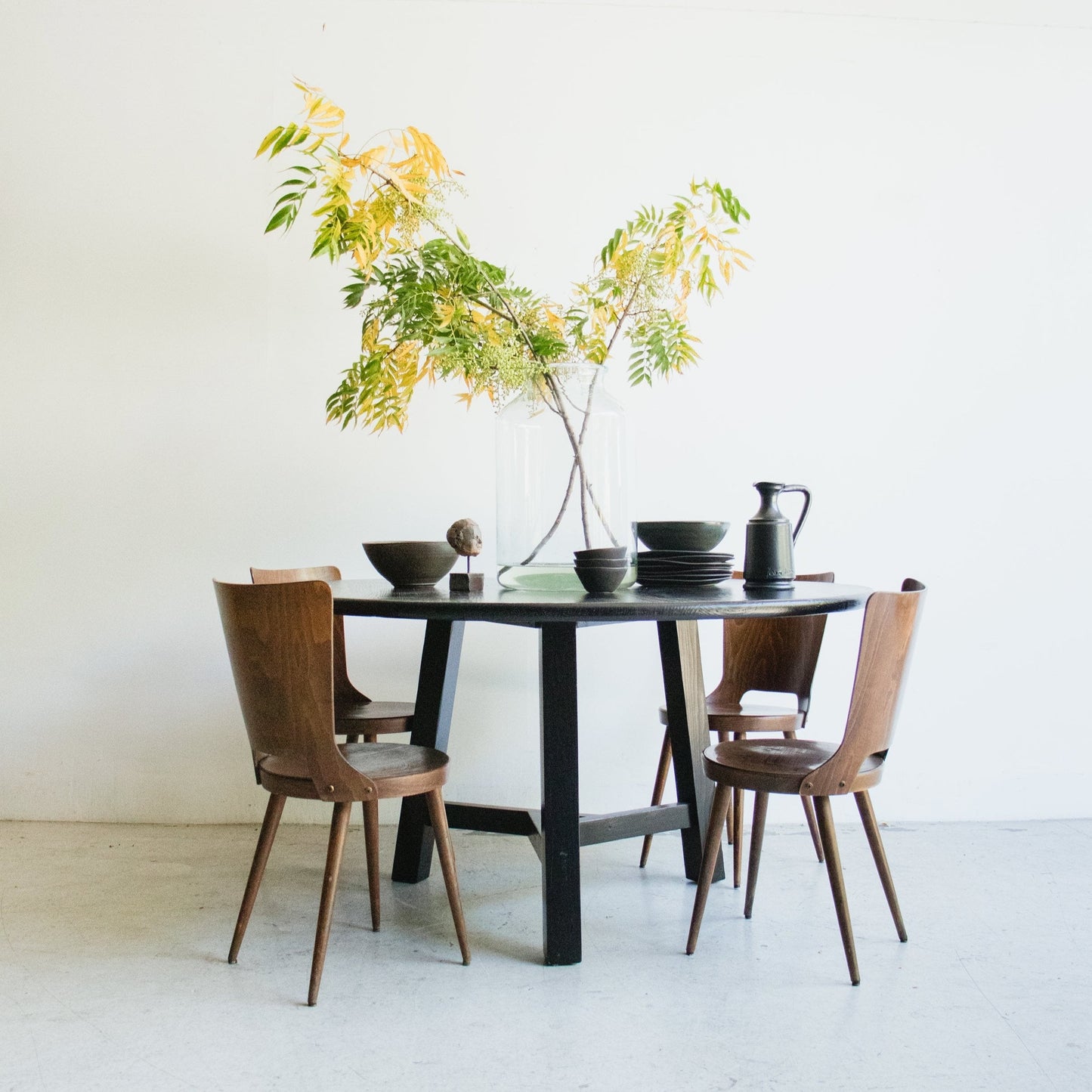 Table à manger ronde en bois récupéré