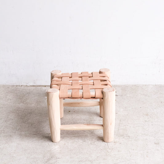 Tabouret marocain en cuir