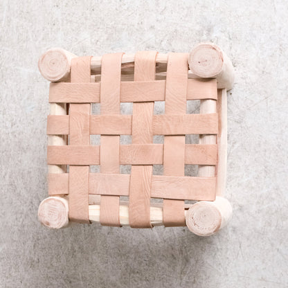 Tabouret marocain en cuir