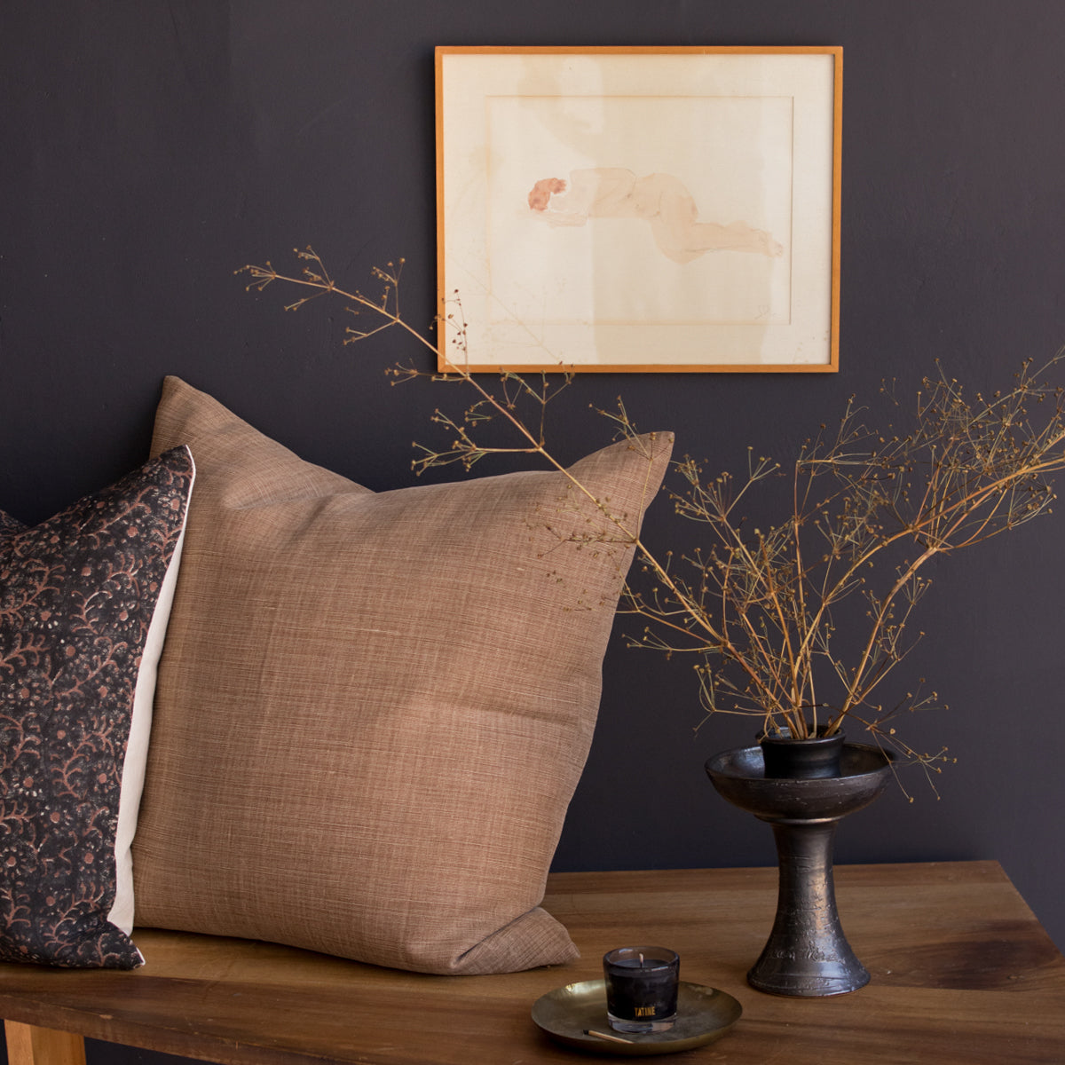 Banquette vintage en noyer