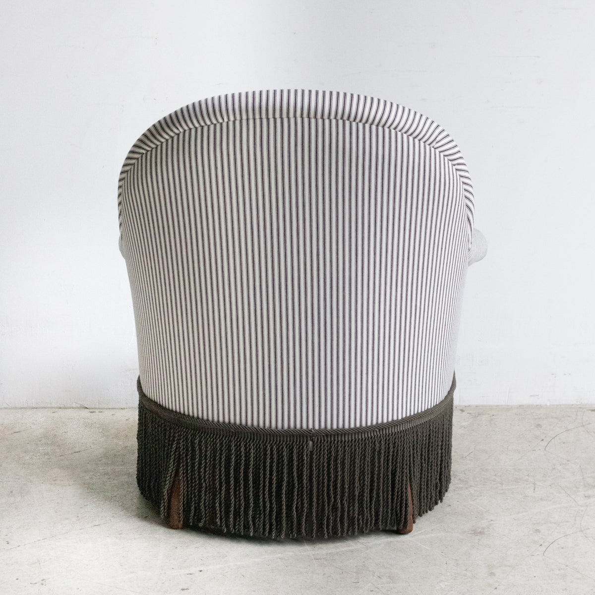 Fauteuil Crapaud vintage | Rayures à coutil