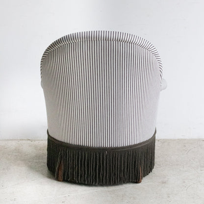 Fauteuil Crapaud vintage | Rayures à coutil