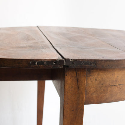 Table pliante demi-lune en noyer