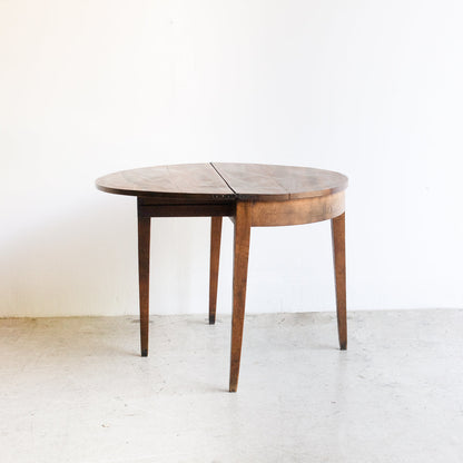 Table pliante demi-lune en noyer