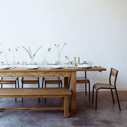Table de ferme en bois récupéré d'inspiration française