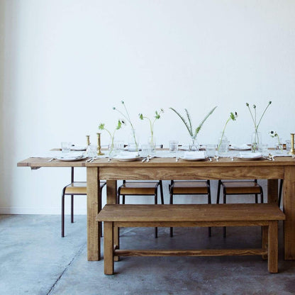 Table de ferme en bois récupéré d'inspiration française