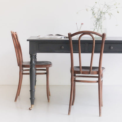 Bureau partenaire en bois récupéré d'inspiration française