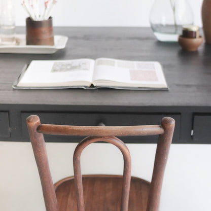 Bureau partenaire en bois récupéré d'inspiration française