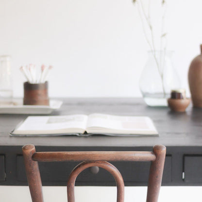 Bureau partenaire en bois récupéré d'inspiration française