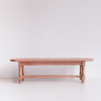 Banc de ferme ovale en bois récupéré