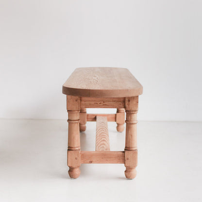 Banc de ferme ovale en bois récupéré