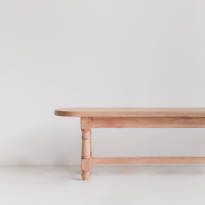 Banc de ferme ovale en bois récupéré