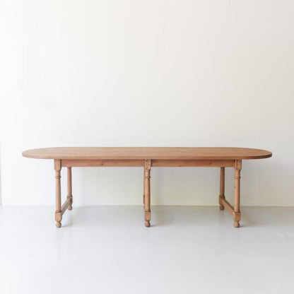 Table de ferme ovale en bois récupéré