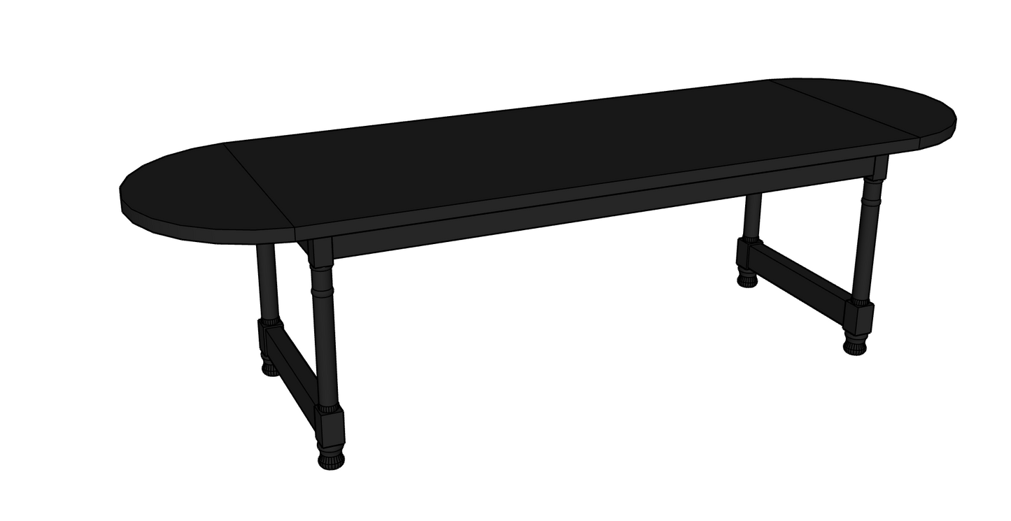 Table de ferme ovale en bois récupéré