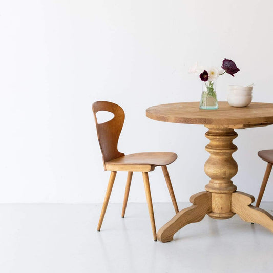 Table sur pied en bois récupéré