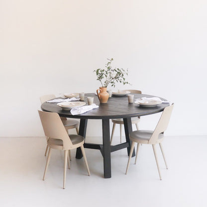 Table à manger ronde en bois récupéré